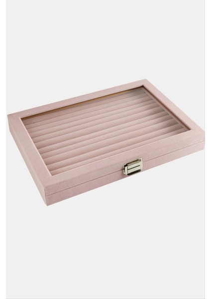 Ds-Derin Cam Kapaklı Anfora Kumaş Kelepçe Yüzük Standı 24X34 Cm-Yeşil