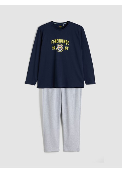 Yeni Sezon Standart Kalıp Fenerbahçe Baskılı Erkek Pijama Takımı
