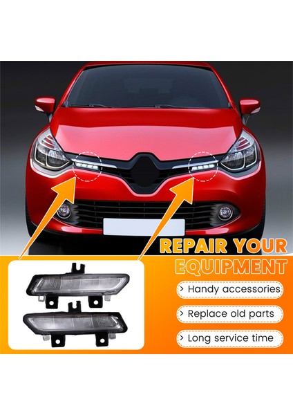 2pcs Araba Gündüz Koşu Işığı -Renault Captur Clio 4 2012-2015 Gündüz Koşu Lambası 266003864R 266059493R (Yurt Dışından) fırsatları