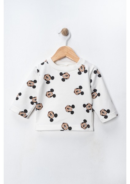 Mickey Mouse Baskılı Içi Badili Salopet Bebek Tulumu fırsatları