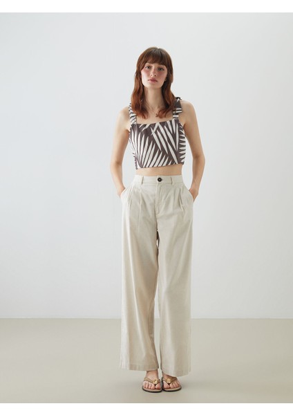 Yeni Sezon Kare Yaka Desenli Askılı Crop fiyatları