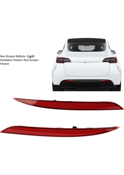Araba LED Arka Tampon Reflektörü Lambası Sis Fren Freni Işığı 1495817-00-C 1495818-00-C Tesla Model Y 2020-2023 (Yurt Dışından) fiyatları