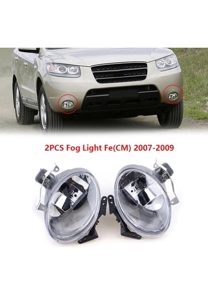 Araba Ön Sol Sağ Tampon Sis Farları Montajı Sis Lambası Hyundai Santa Fe 2007 2008 2009 Için Ampul ile (Yurt Dışından) fiyatları