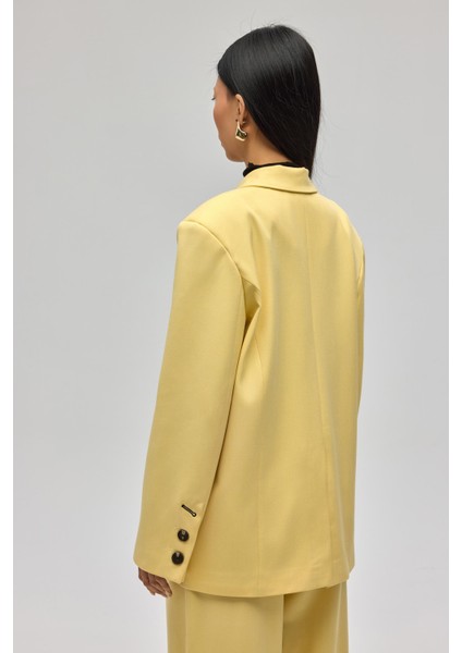 Solvei Pile Detay Sarı Blazer fırsatları