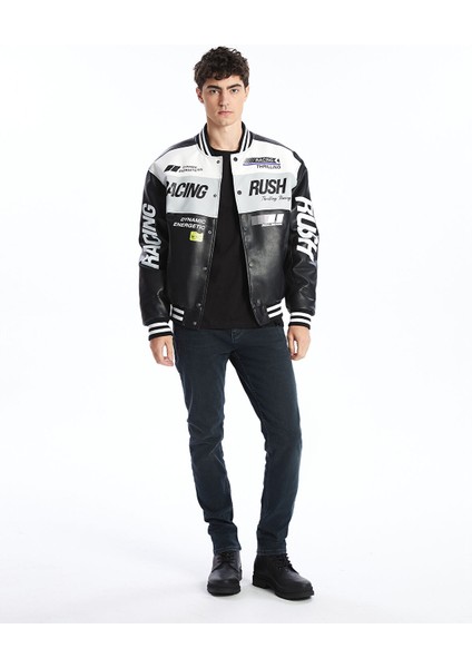 Yeni Sezon Rahat Kalıp Kolej Yaka Logolu Erkek Ceket fırsatları