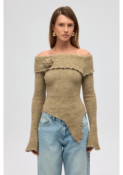 Casica Carmen Yaka Vizon Triko Kazak fiyatları