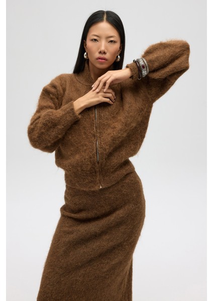 Nivra Açık Kahve Uzun Triko Etek fiyatları