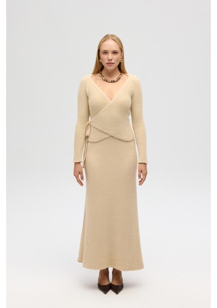 Fluff Bağlamalı Bej Üst-Etek Takım fiyatları