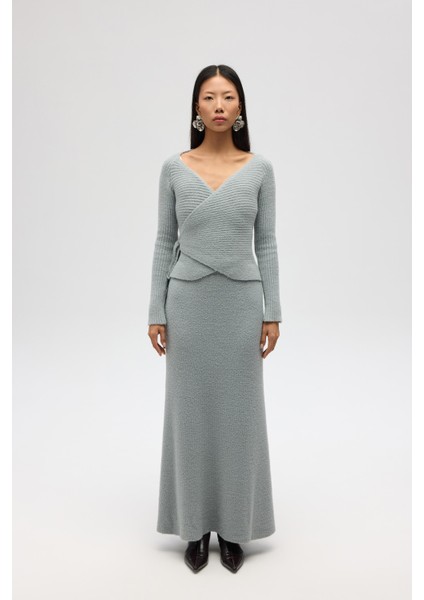 Fluff Bağlamalı Gri Üst-Etek Takım fiyatları