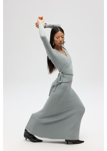 Fluff Bağlamalı Gri Üst-Etek Takım fırsatları