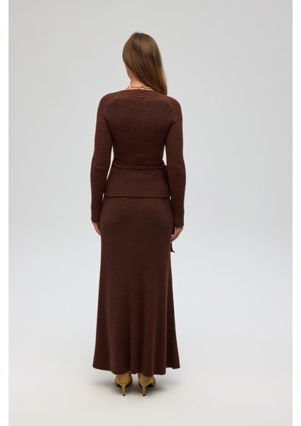 Fluff Bağlamalı Kahve Üst-Etek Takım indirimleri