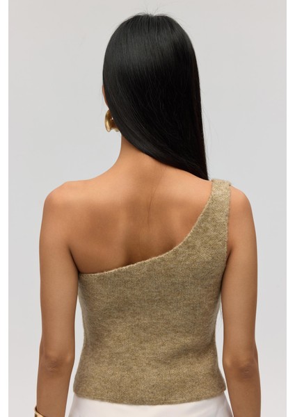 Elvar Tek Omuz Vizon Triko Crop indirimleri