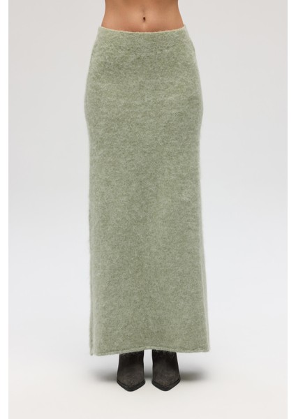 Nivra Yeşil Uzun Triko Etek modelleri