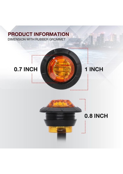 100 Adet 3/4 Inç Küçük Yuvarlak Amber Yan Işaret Işıkları Römork Kamyonu Için Lambalar Suv Atv Rv Bus Sinyal Lambaları Evrensel 12V (Yurt Dışından) indirimleri