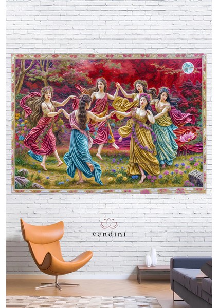 Vintage Serisi Duvar Halısı Duvar Örtüsü Wall Tapestry