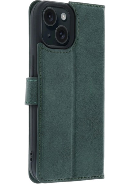 Bfs Apple iPhone 15 Trend S Plus Kapaklı Kılıf - Yeşil indirimleri