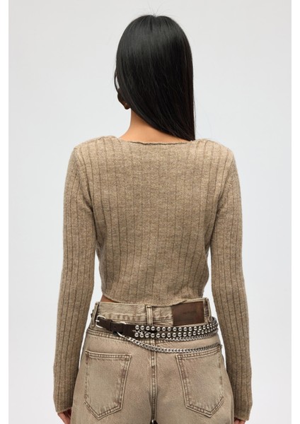 Isador Vatkalı Vizon Crop Triko Hırka indirimleri