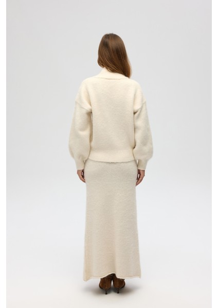 Eskara Fermuarlı Ekru Triko Hırka indirimleri