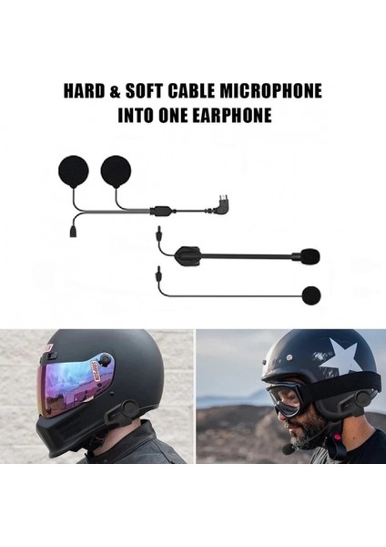 Mikrofonlu Motosiklet Kaskı Kulaklığı Tam/yarım Yüz Kaskları Için 2’si 1 Arada Kulaklık Seti modelleri