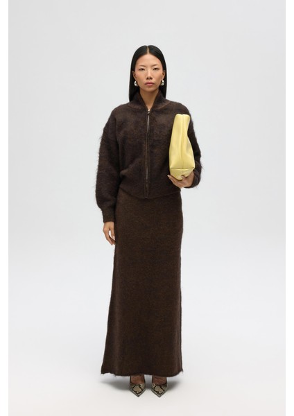 Eskara Fermuarlı Kahve Triko Hırka fiyatları