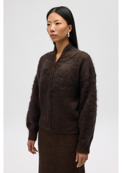 Eskara Fermuarlı Kahve Triko Hırka fırsatları