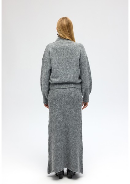 Eskara Fermuarlı Gri Triko Hırka indirimleri