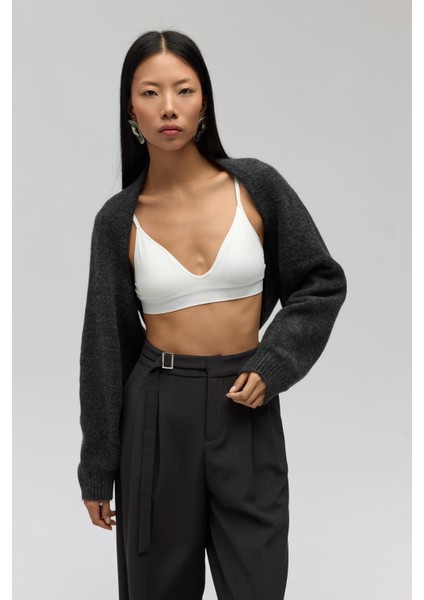 Ardor Uzun Kollu Antrasit Triko Bolero