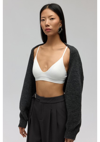 Ardor Uzun Kollu Antrasit Triko Bolero modelleri