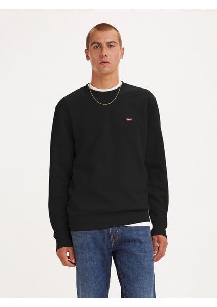 Erkek Bisiklet Yaka Siyah Sweatshirt 34257-0008