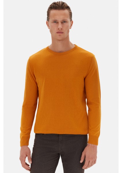 Ds Damat Regular Fit Sarı Düz Kazak