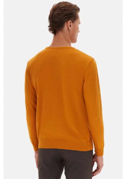 Ds Damat Regular Fit Sarı Düz Kazak