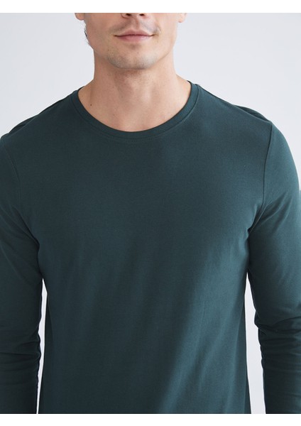 Yeni Sezon Bisiklet Yaka Uzun Kollu Erkek Pijama Üst modelleri