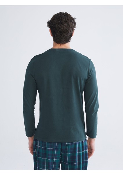 Yeni Sezon Bisiklet Yaka Uzun Kollu Erkek Pijama Üst fırsatları