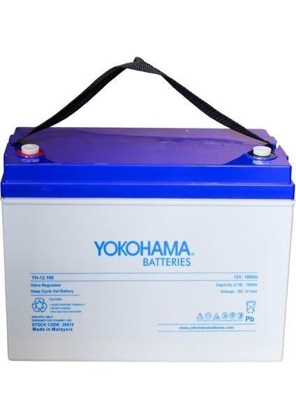 YH-26919 12V 100AH Tam Bakımsız Deep Cycle Jel Akü 330X172X218MM Yeni Tarihli Taze Akü