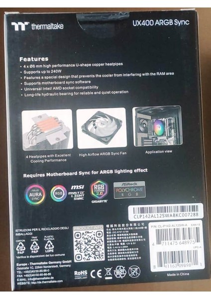 UX400 Argb 120MM Kule Tipi Işlemci Soğutucu Siyah