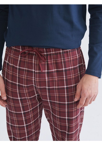 Yeni Sezon Standart Kalıp Ekose Erkek Pijama Alt modelleri
