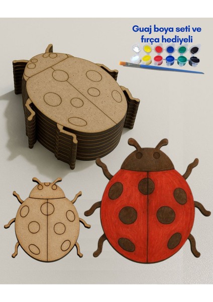 M.art Ahşap Boyama Oyun Seti- Kendin Yap Akrilik Boya Çocuk Etkinlik Kiti 5 Li
