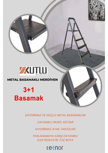 Kutlu Dayanıklı Metal Basamaklı Merdiven indirimleri
