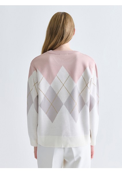 Yeni Sezon Bisiklet Yaka Baklava Desenli Kadın Triko Kazak fırsatları