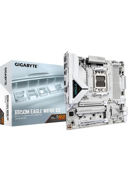 B850M Eagle WIFI6E Ice Am5 Ddr5 8200MHZ (Oc) Matx Gaming (Oyuncu) Anakart