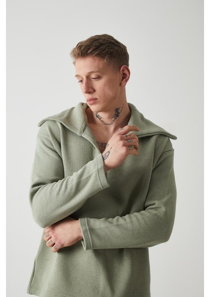 R-5850 Yaka Detaylı Örme Sweat fırsatları