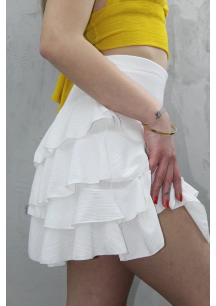 Mykanos Etek Bürümcük Yazlık Kadın Mini Etek fırsatları