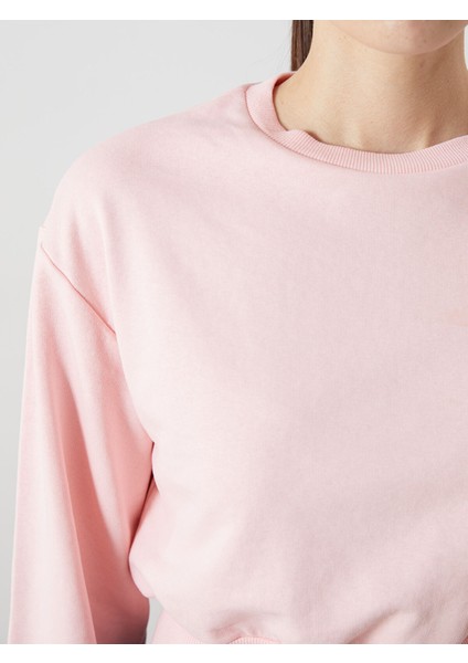 Yeni Sezon Bisiklet Yaka Crop Kadın Sweatshirt modelleri