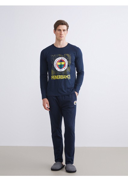 Yeni Sezon Standart Kalıp Fenerbahçe Baskılı Erkek Taraftar Pijama Takımı