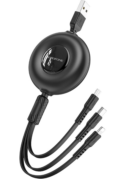 3in1 USB iPhone 17 ile Uyumlu Şarj Kablosu – Type-C, Lightning, Micro USB Çoklu Şarj Kablosu, 2A Hızlı Şarj, 1 Metre, Tpe Kaplama, Aynı Anda 3 Cihaz Şarj Etme | BX74 fiyatları