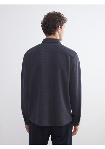 Yeni Sezon Slim Fit Uzun Kollu Erkek Dokulu Gömlek fırsatları
