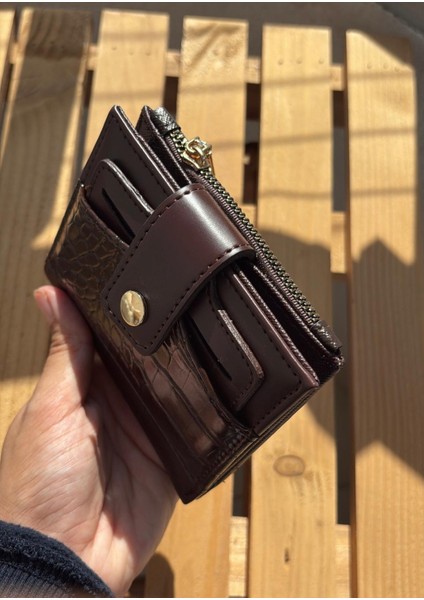 Kadın Ayrılabilir Kartlık Detaylı Rugan Cüzdan - Kartlık ve Bozuk Para Bölmeli, Fermuarlı Cüzdan fırsatları