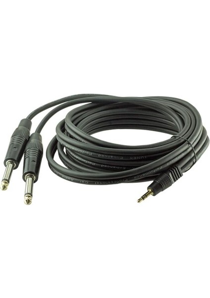 Powermaster 3.5 mm Stereo E-2x6.3mm Mono Erkek Kablo 3 Metre