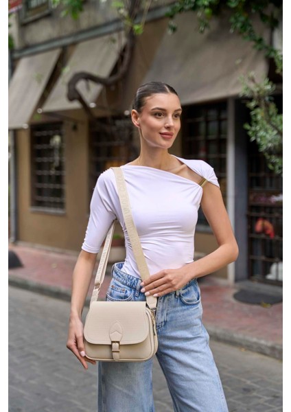 Krem Kadın Trendy Günlük Tokalı El ve Omuz Çantası indirimleri