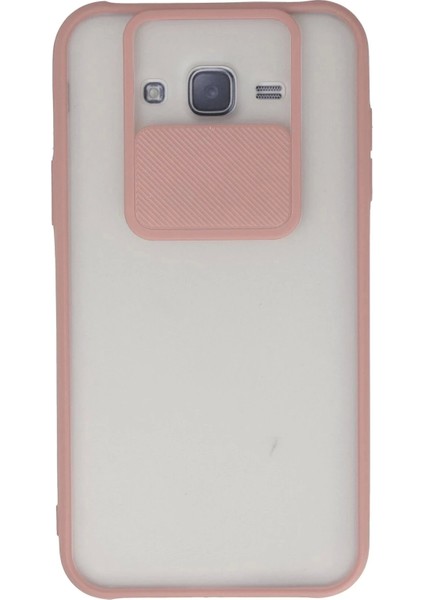 Bfs Samsung Galaxy J7 Kılıf Palm Buzlu Kamera Sürgülü Silikon - Pembe